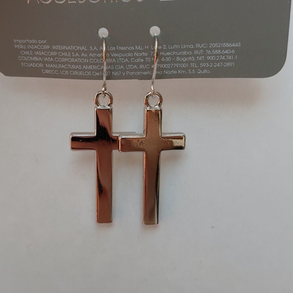 2/$10 or 4/$15 Silver Cross Earrings Faith Religion - Picture 2 of 5